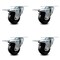 Service Caster 3.5 Inch Hard Rubber Wheel Swivel Top Plate Caster Set with Total Lock Brake SCC SCC-TTL20S3514-HRS-4 - alternate 1